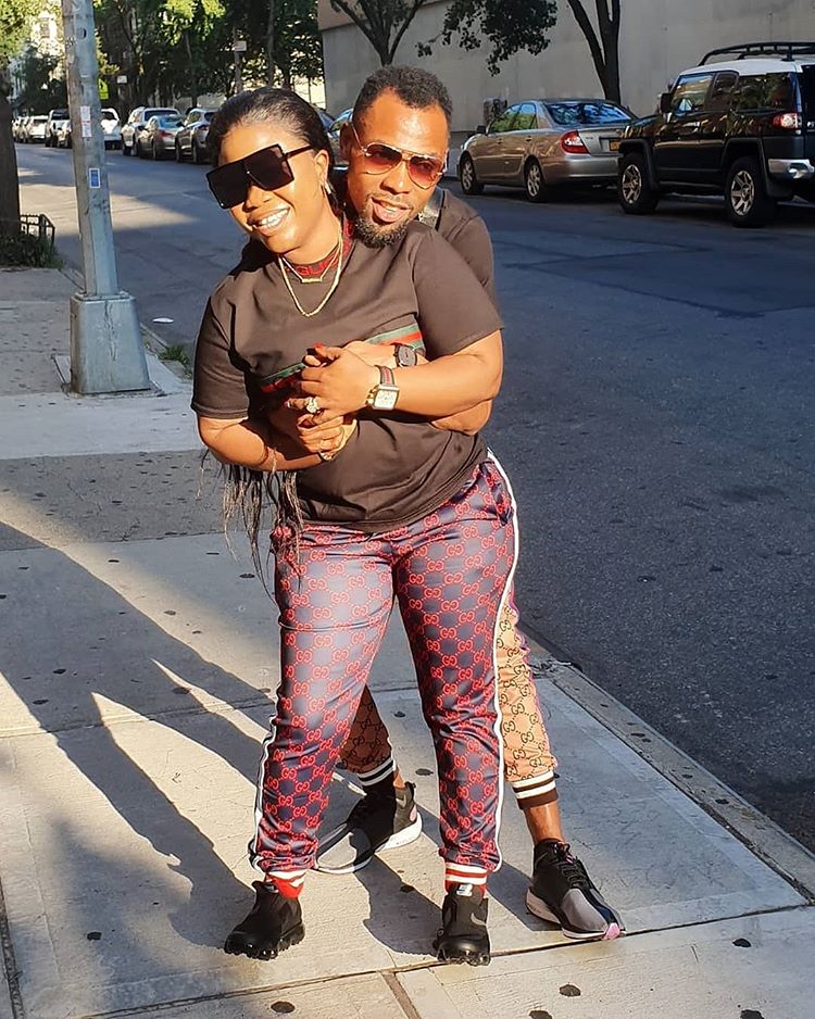 Rev Obofour pose with his wife in America 