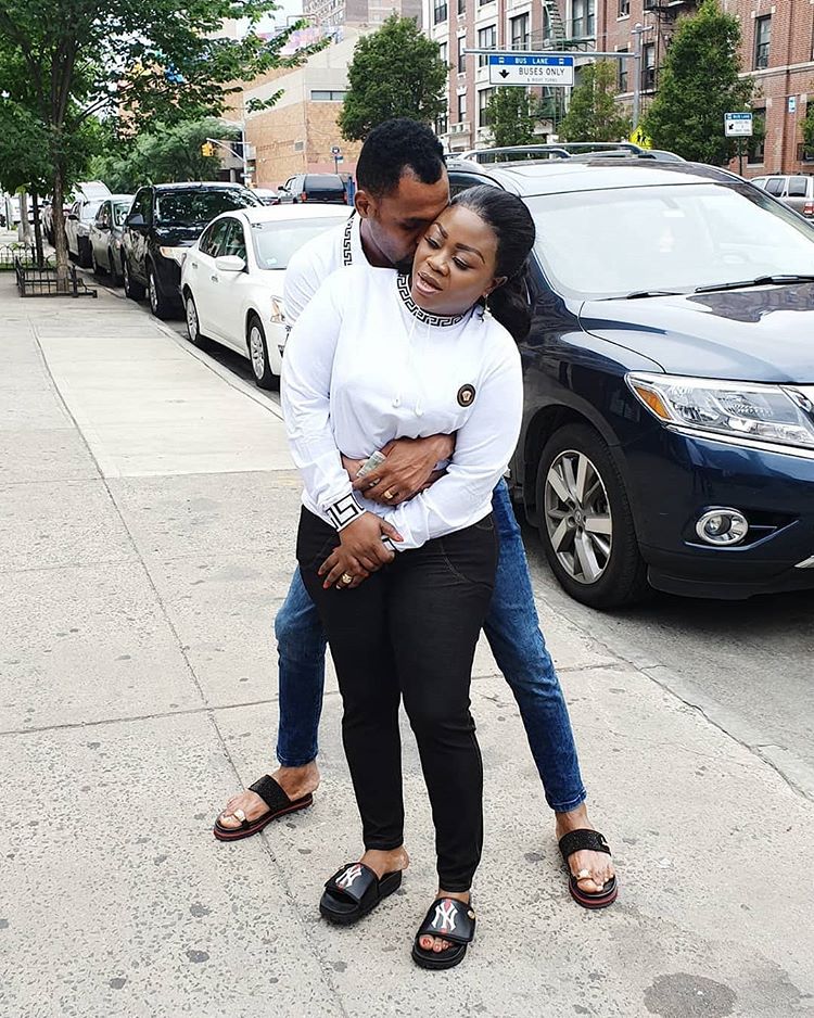 Rev Obofour pose with his wife in America 