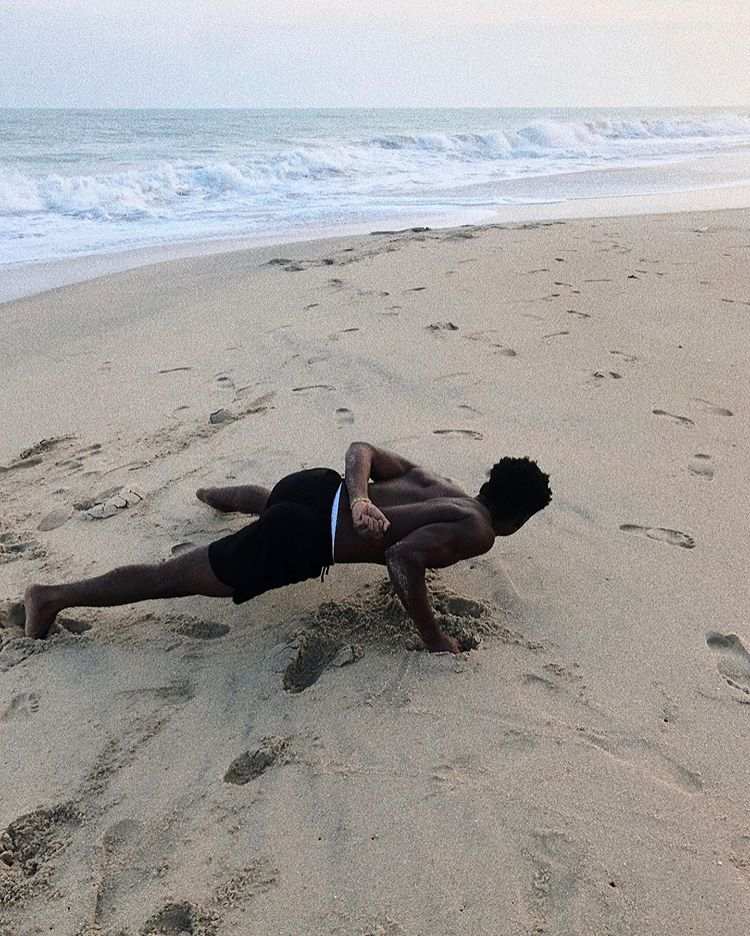 Actor Abraham Attah pose at the beach in Ghana Accra 