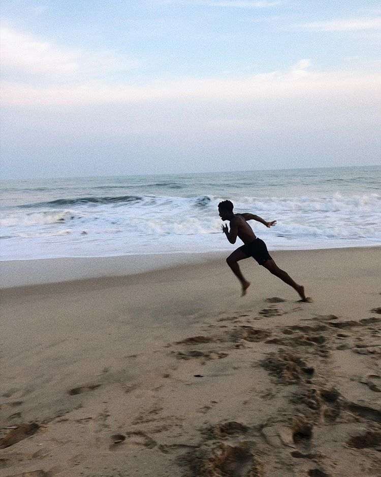 Abraham Attah pose at the beach in Ghana Accra 
