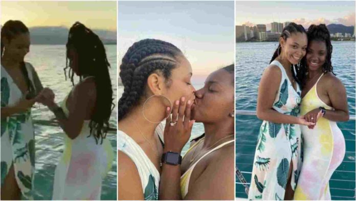 Black lesbian couple Erica Nicole and her girlfriend Adia Marie got engaged