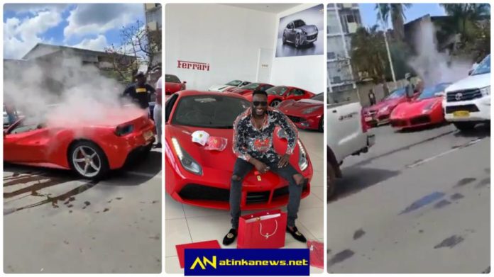 Ginimbi Ferrari catches fire