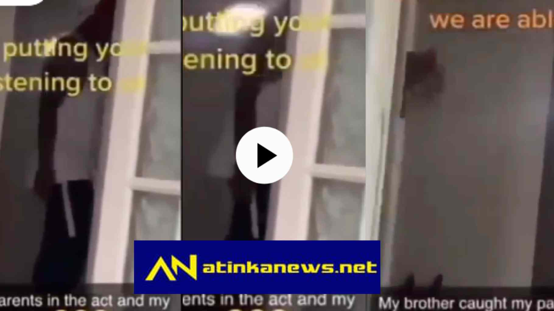 Boy busted peeping through the door to watch his parents