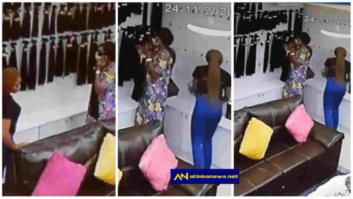 Lady caught on camera stealing hair worth N200k