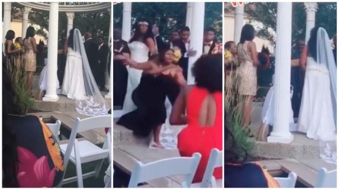 Pregnant side chick crashes wedding
