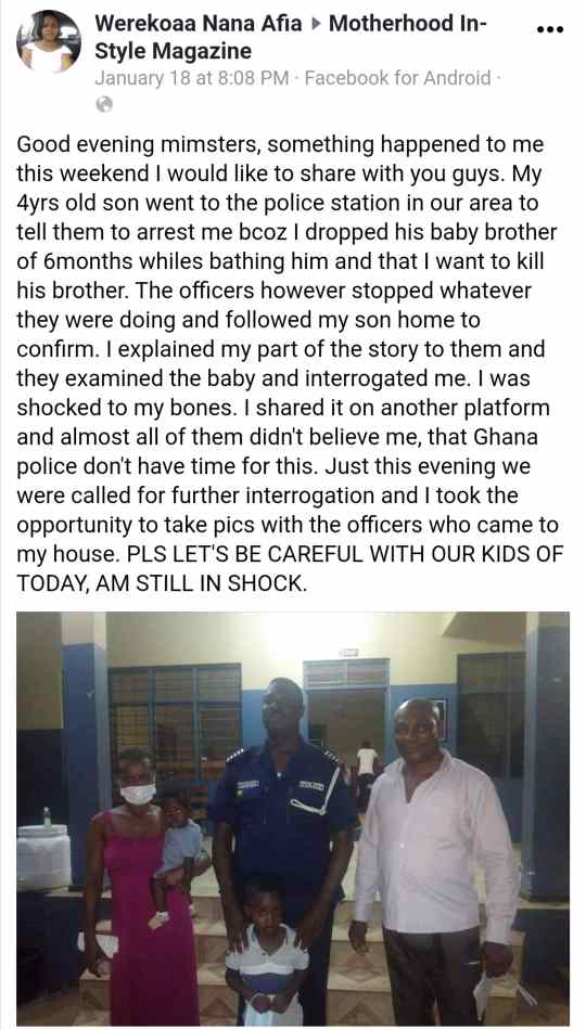 4-year-old boy reports mother to the Police
