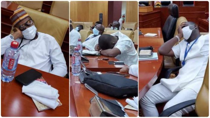 NPP MP’s sleeping in parliament