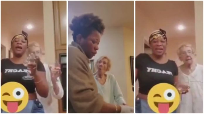 Black caregiver and elderly white woman who spat on her