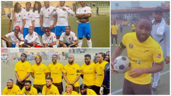 Davido and music stars storm Lagos for epic football match