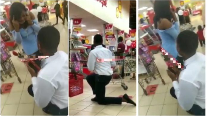 lady lady walks out on man who proposed to her at a mall