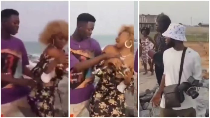 Lady leaves video shoot after upcoming musician squeezes her