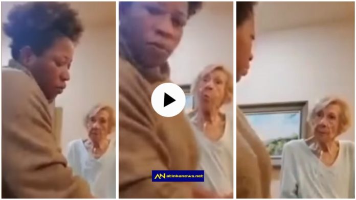 Elderly white woman filmed spitting on Black caregiver