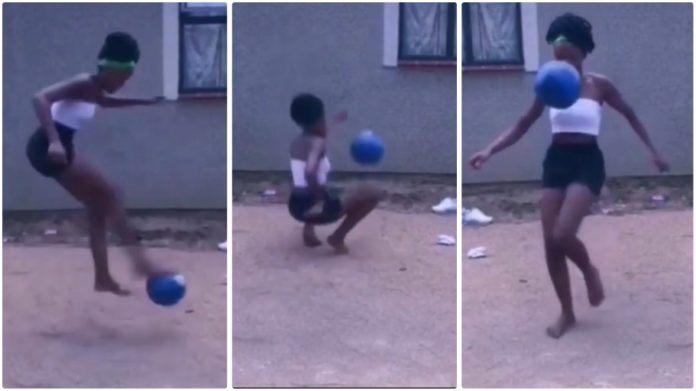 Young lady wows the internet with her incredible football dribbling skills