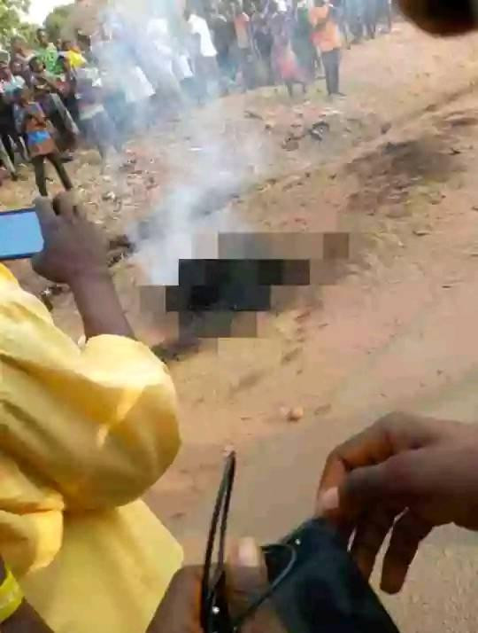 Young Man set ablaze for allegedly stealing 