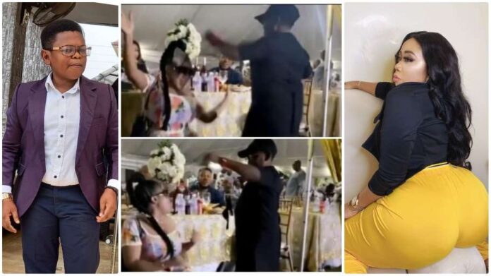 Actress Moyo Lawal bends for Pawpaw to spray her money on dancefloor