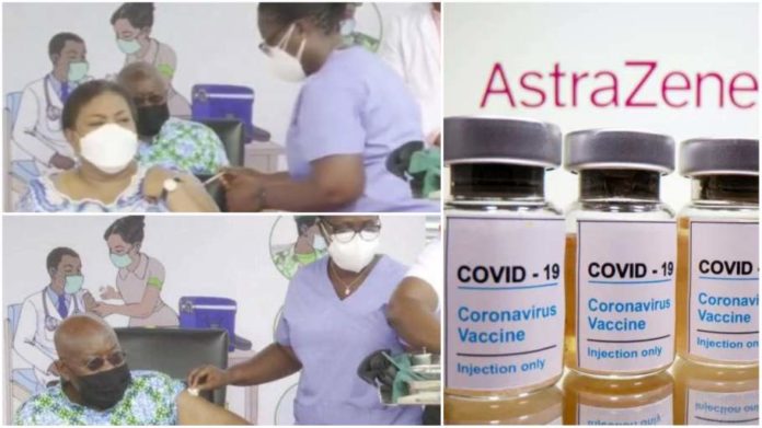 Akufo-Addo and wife Rebecca receive first dose of COVID-19 vaccine on live TV