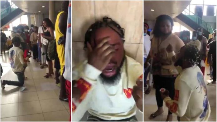 Man cries out as lady turns down his proposal