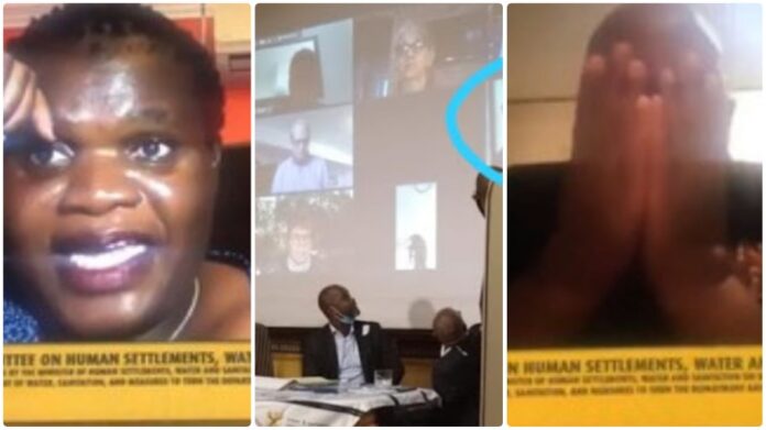 virtual parliamentary meeting in South Africa when a woman
