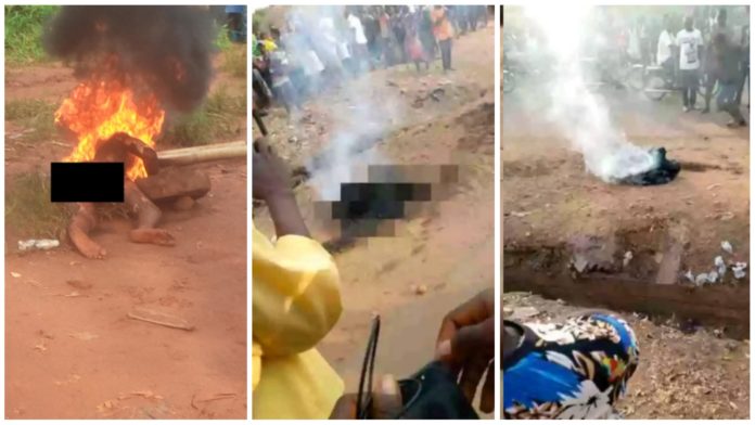 Young man burnt to death for allegedly stealing