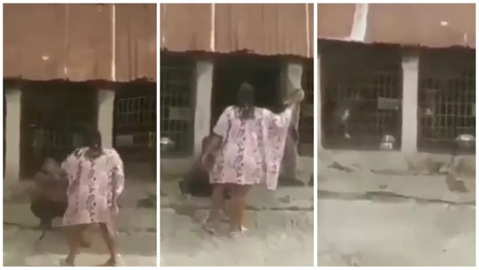 woman caught flogging her stepson