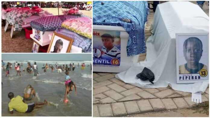 Tears flow as 13 Apam beach disaster victims go home in mass burial ceremony