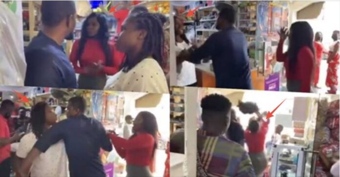 Side chick confronts married man while shopping for his wife