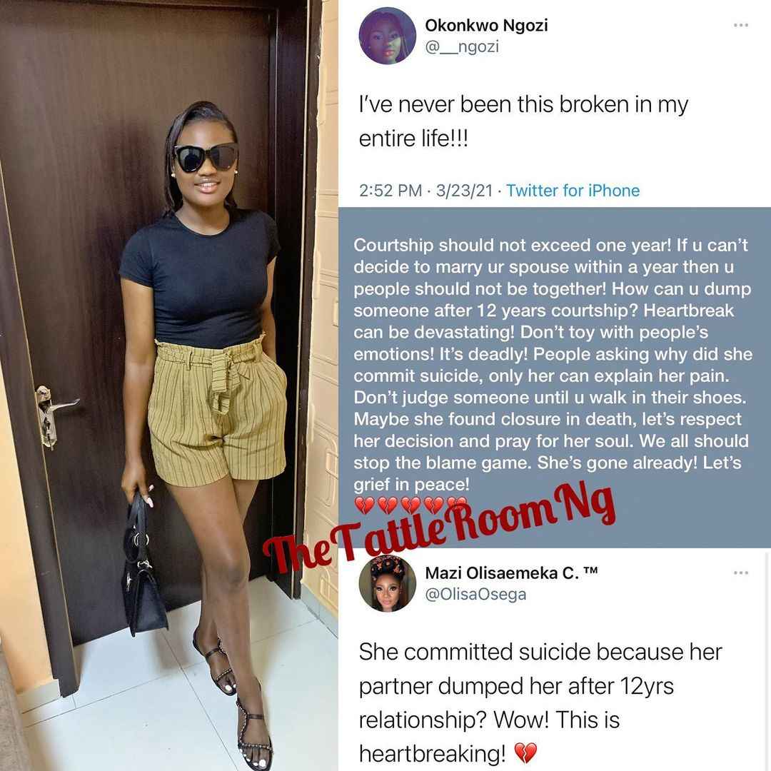 Few days after claiming she is broke, Nigerian lady commits suicide