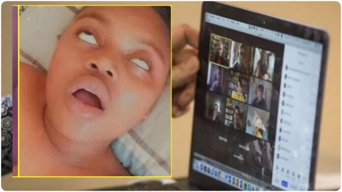 Legon student busted in a hot romance with her boyfriend during an online class via zoom