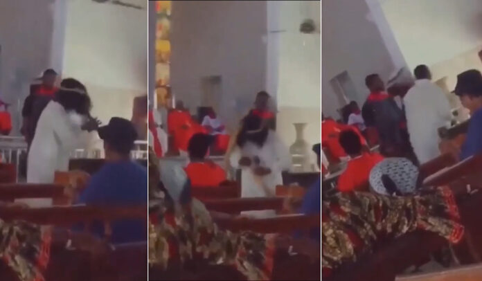 Man acting Jesus in church play screams and angrily storms out