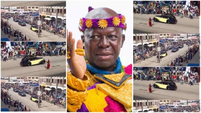 Massive cheers for Otumfuo as he rides in his 86-year-old Rolls Royce