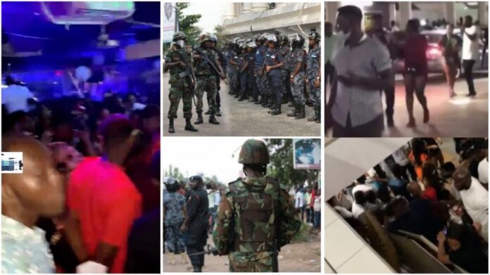 Police and soldiers had to storm the Basement Nightclub in Kumasi