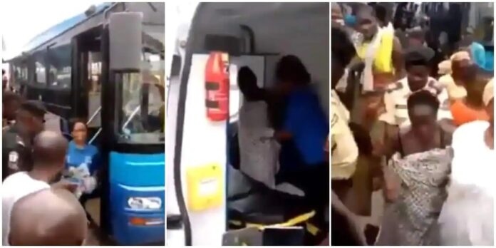 Woman gives birth in a public bus