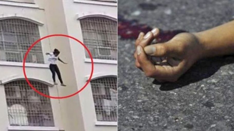 YLady roaming for network falls off three-storey building