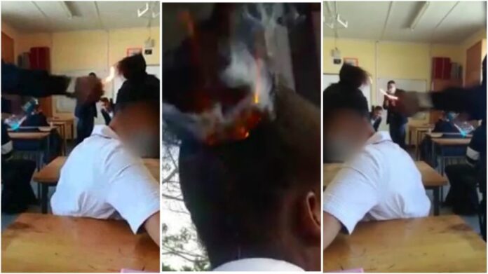 Belgravia High School set fire to a girl's hair