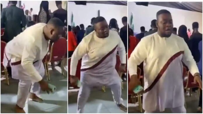Man without shoes steals show in church service with his dance moves