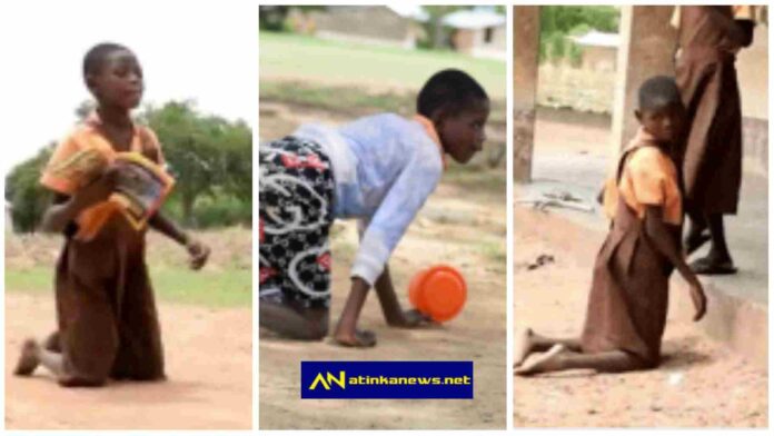 9-year-old girl who crawls 1.5 kilometres to school everyday