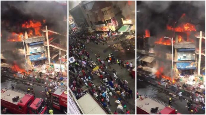 fire swept through some parts of the Makola market in Accra