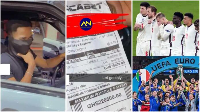 Ghanaian man loses a whopping Ghc 70,000 after betting on Italy vs England match