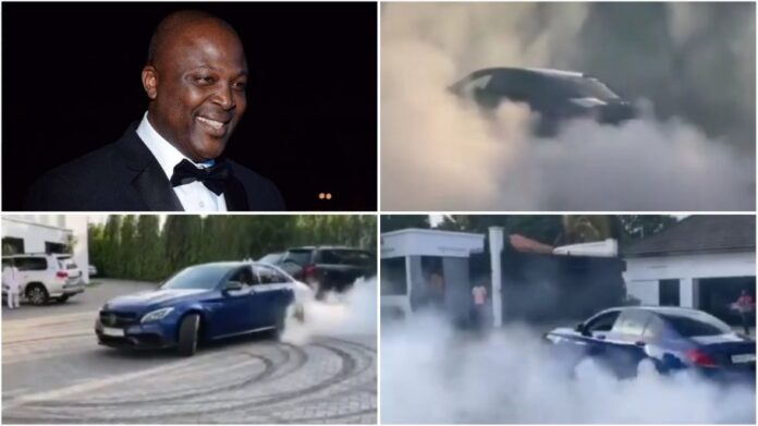 Ibrahim Mahama Brabus nearly caught fire as he display his drifting skills