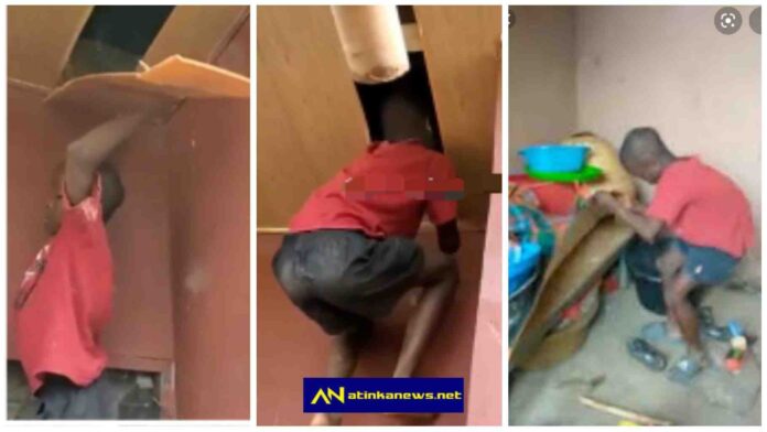 small boy managed to break into someone’s house to steal money