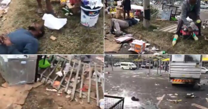 South Africa Chaos; Looters passed out after overindulging in stolen alcohol