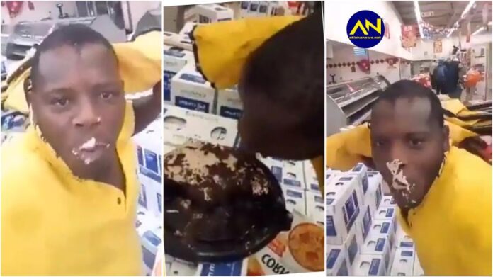 South Africa: Man shares video enjoying cake while looting in a supermarket