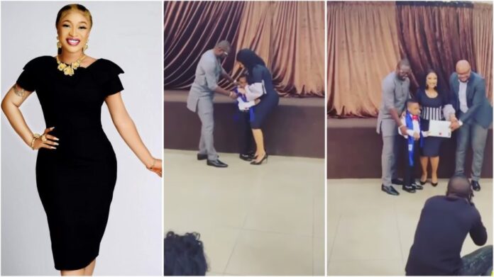 Tonto Dikeh hails her new man for playing fatherly role for her son Andre