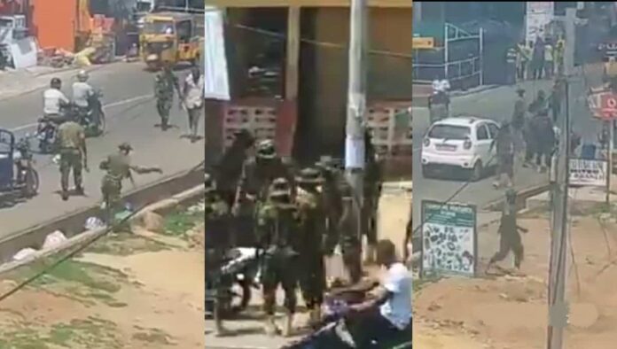 Soldiers secretly filmed chasing and beating up civilians over alleged missing phone