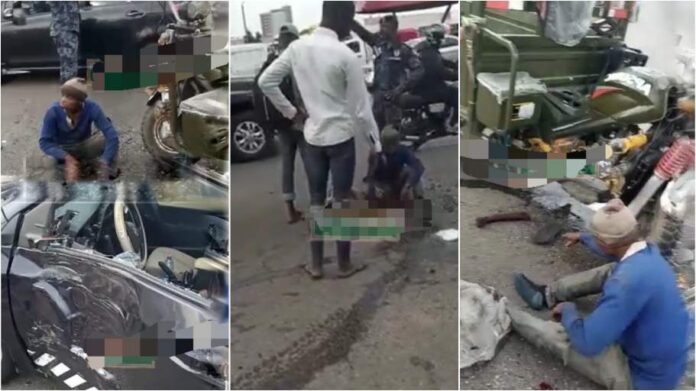 Accident captured on camera ; Aboboyaa’ crashes with Police car, motorbike