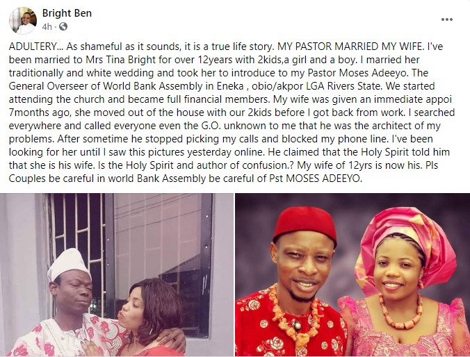 pastor snatched his beautiful wife of 12 years