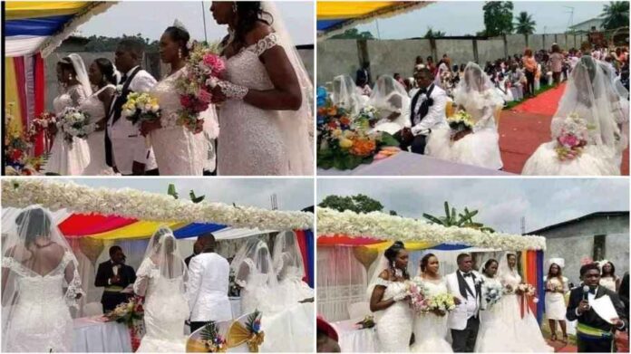 Mesmine Abessole marries four women at the same time