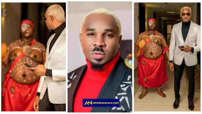 Pretty Mike arrives at Sandra Iheuwa’s wedding with a herbalist [Watch]