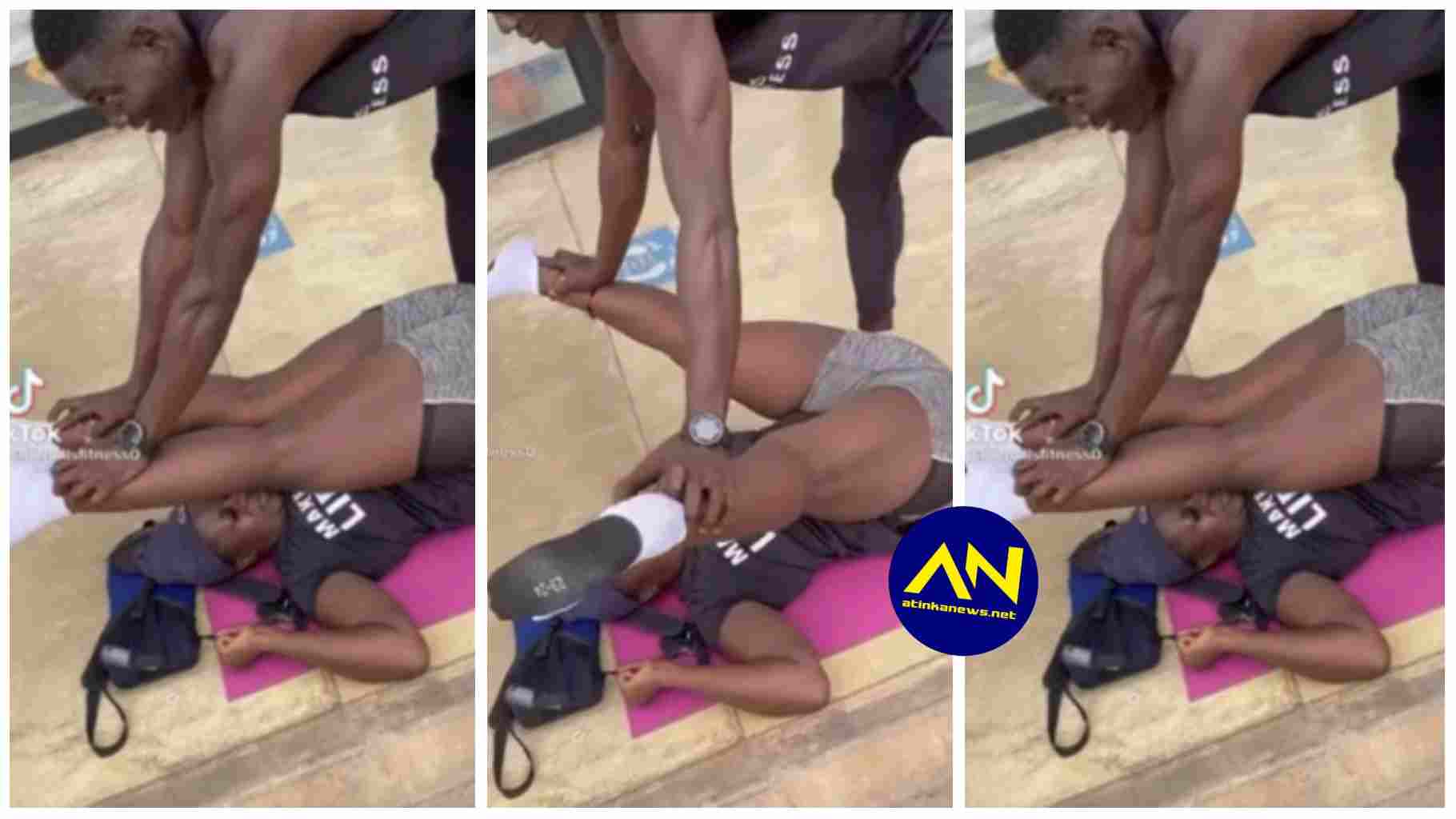 Another gym instructor seen in a compromising posture with hot lady in a gym [Watch]
