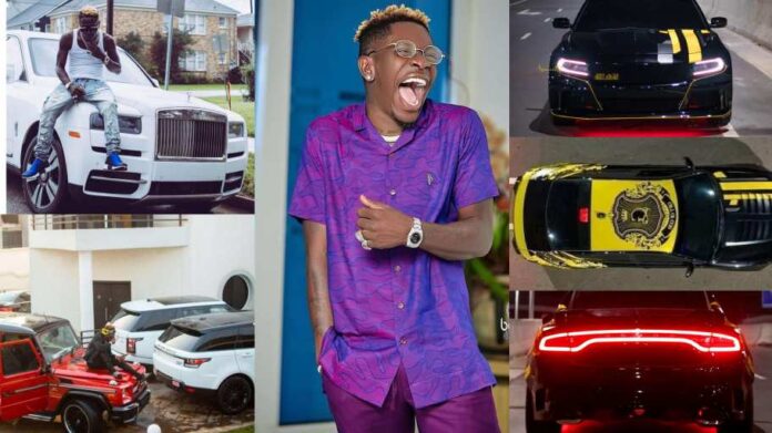 Shatta Wale shows off cars in his garage